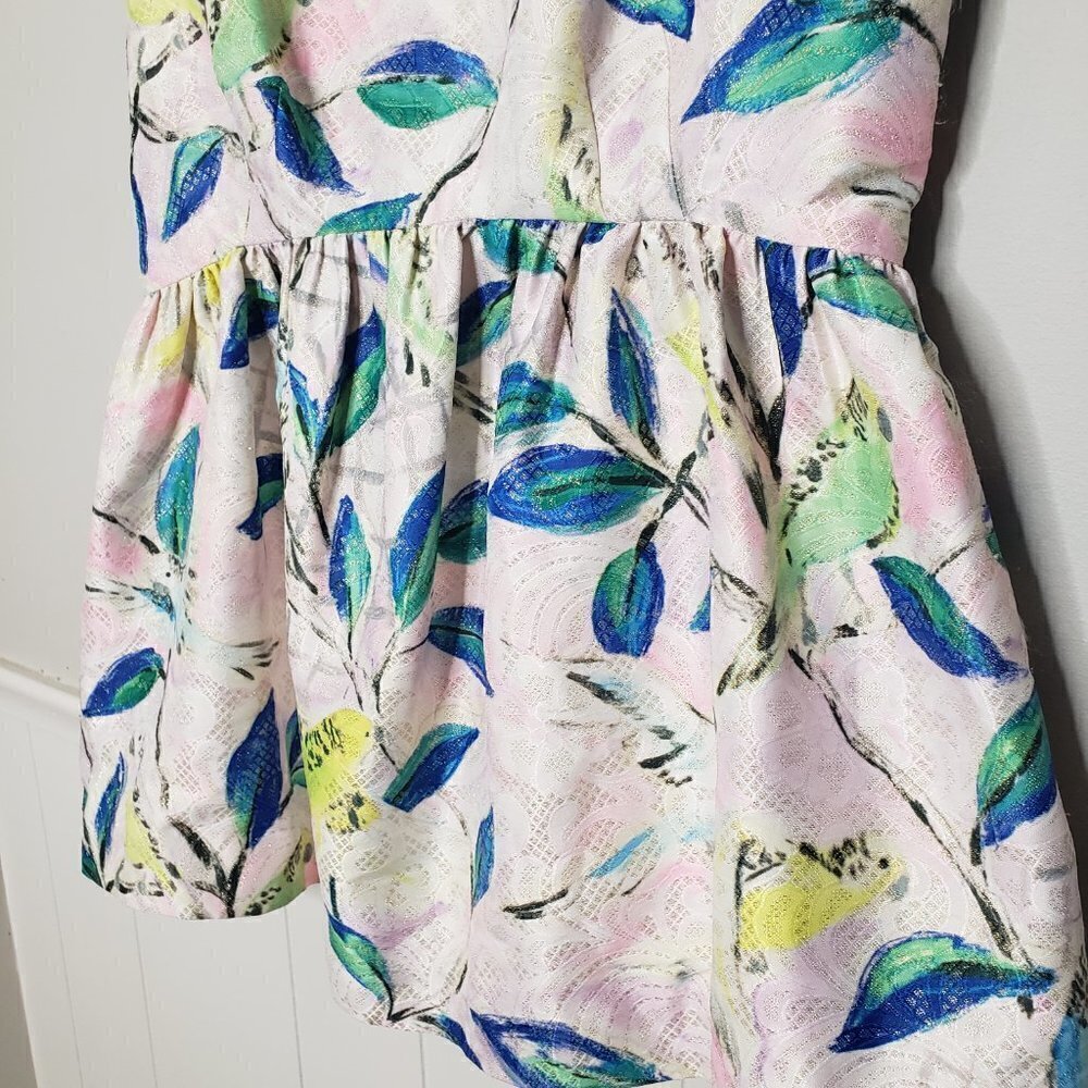 LEIFSTOTTIR Anthropologie Brocade Bird Peplum Top - Picture 4 of 6